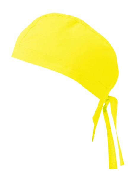 GORRO CON TIRAS. AMARILLO FLUOR